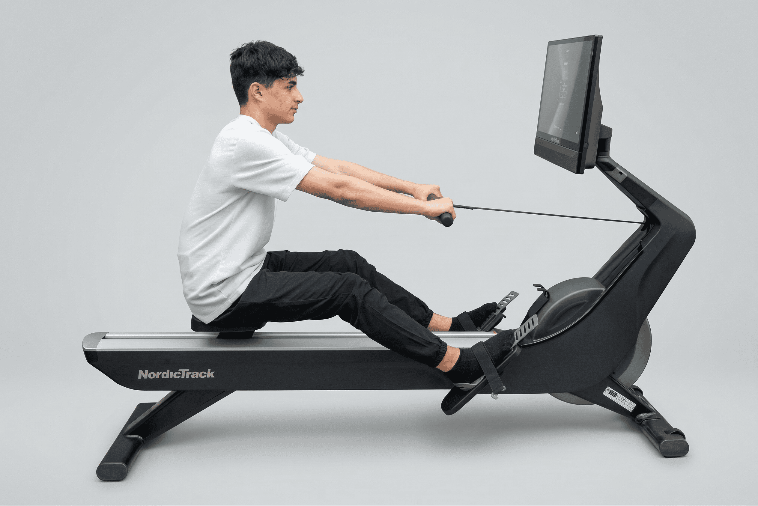 Connected rowing machine